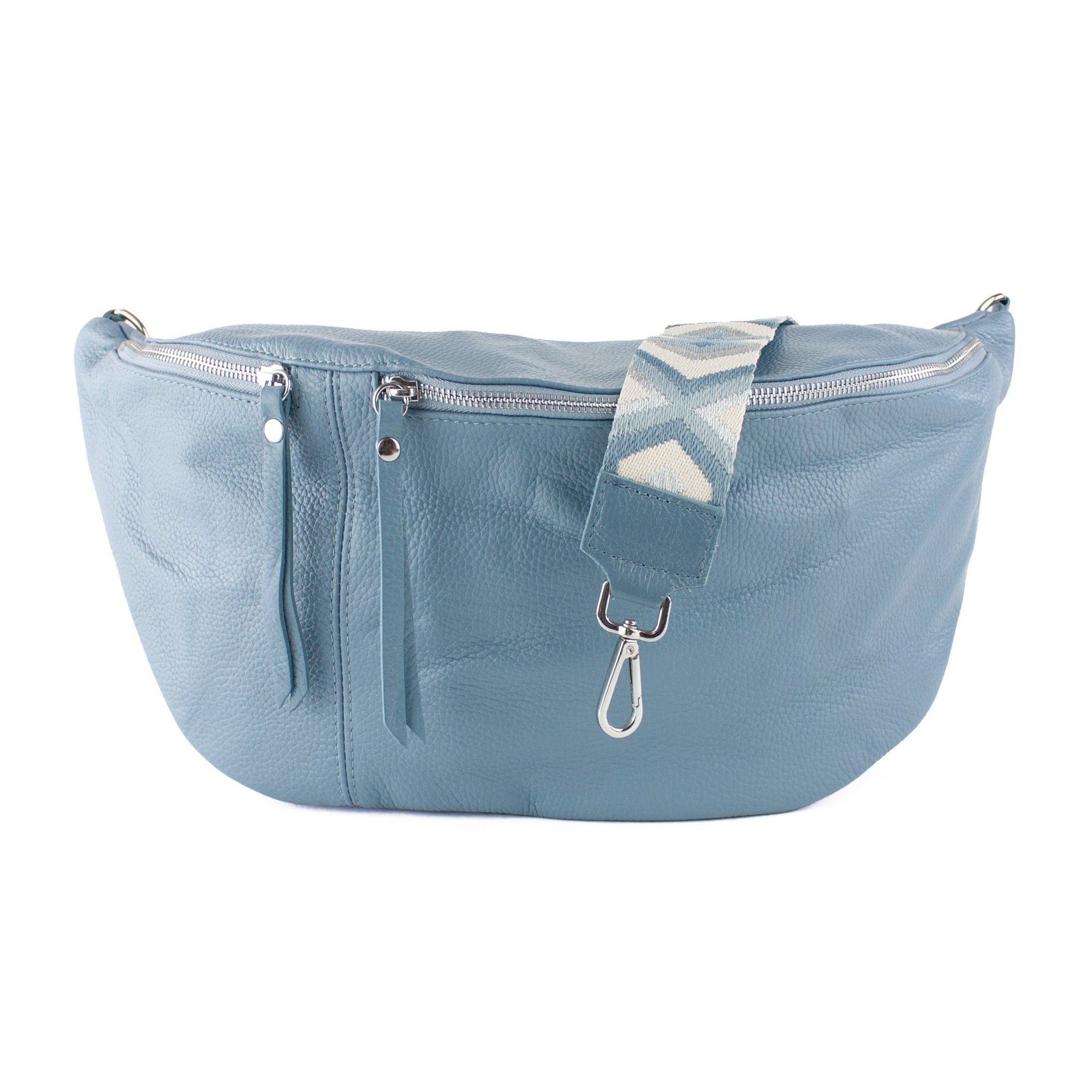 lepelou - leder - Bauchtasche - XXL Bauchtasche CLARA blau - LPBCLABLAE3