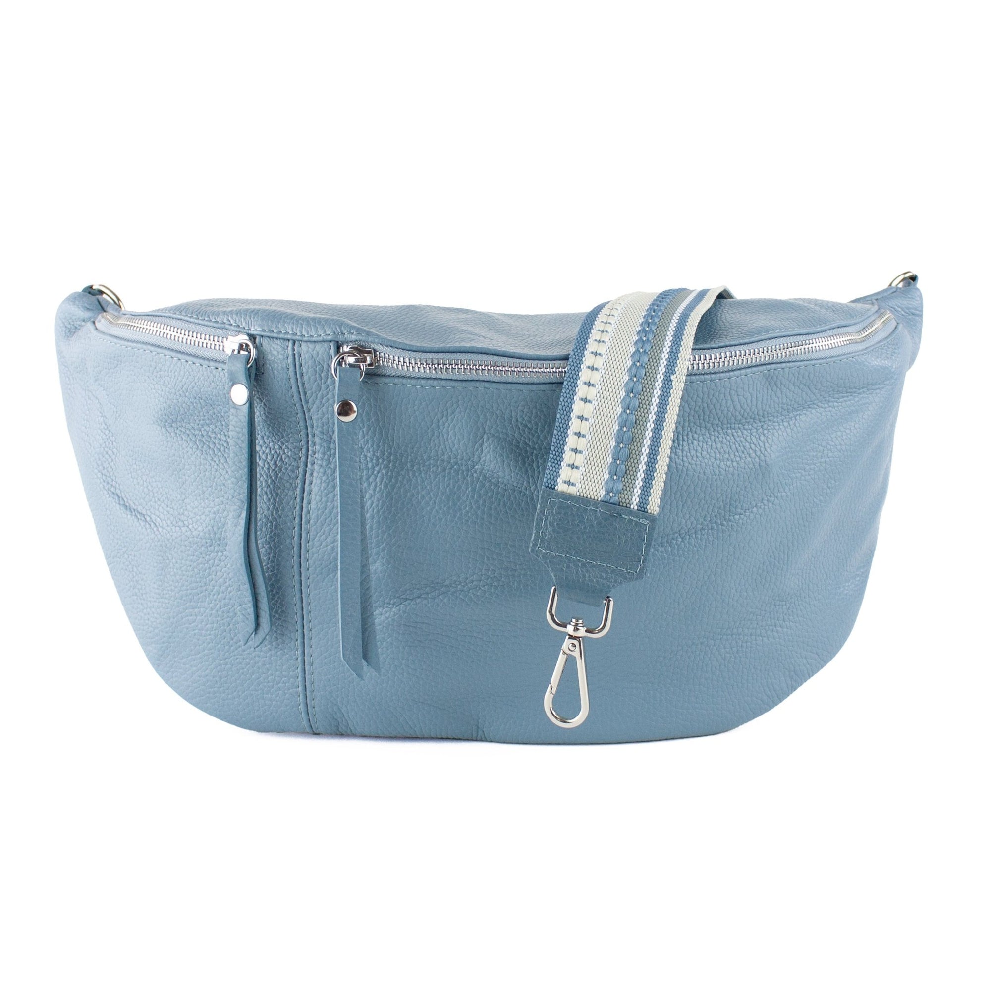 lepelou - leder - Bauchtasche - XXL Bauchtasche CLARA blau - LPBCLABLAE4