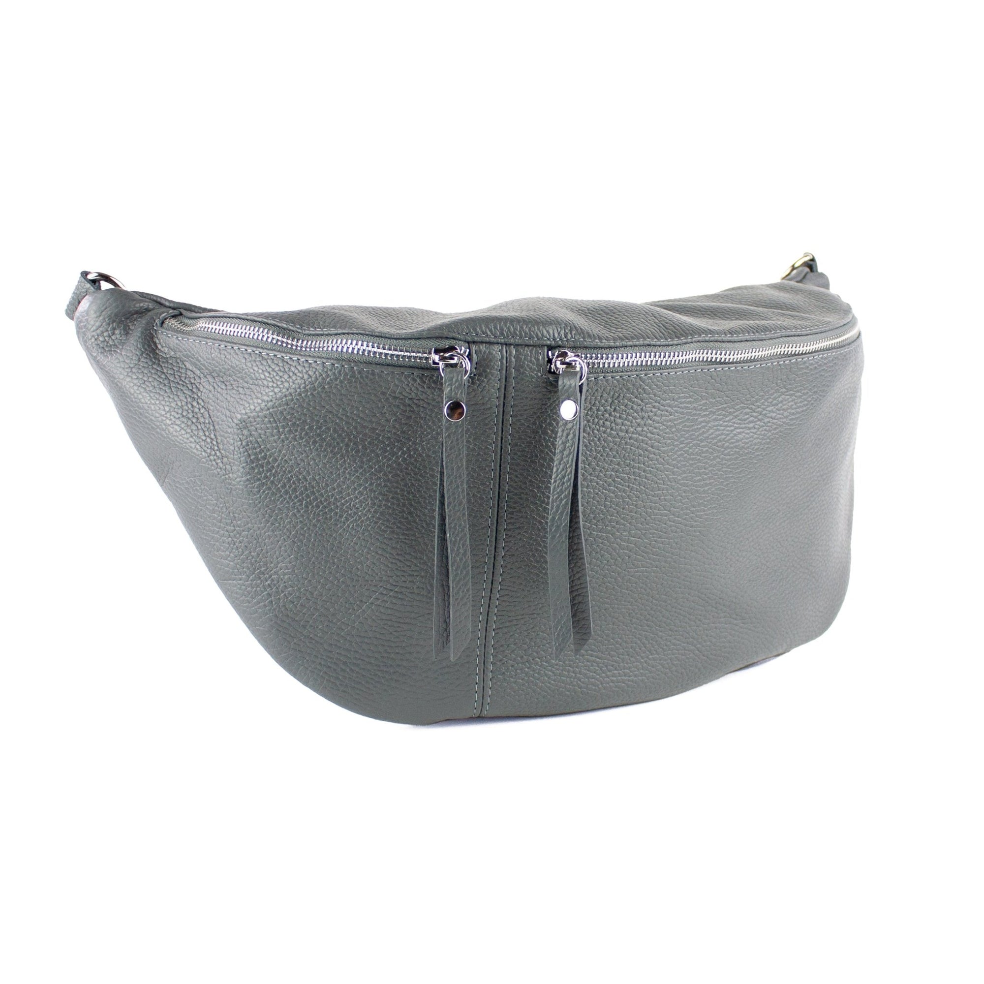 lepelou - leder - Bauchtasche - XXL Bauchtasche CLARA dunkelgrau - LPBCLADGRE6