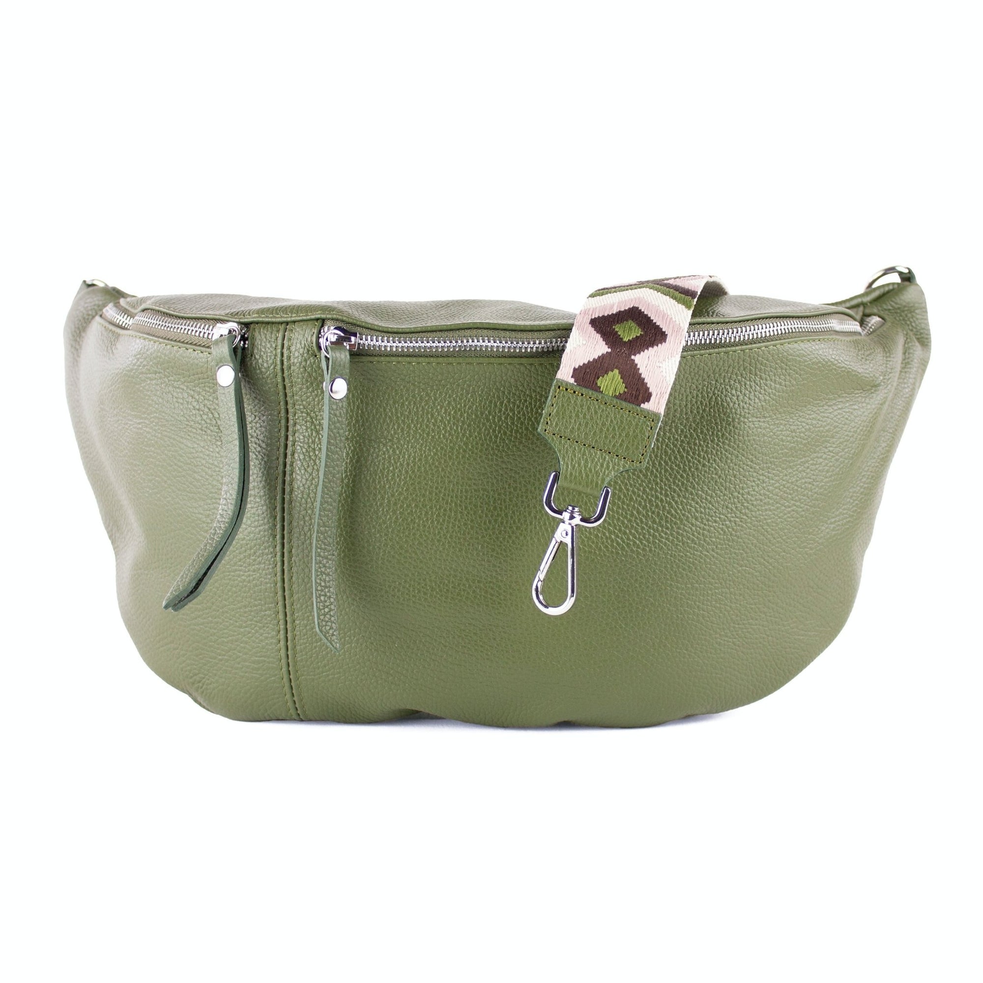 lepelou - leder - Bauchtasche - XXL Bauchtasche CLARA khaki - LPBCLAKHAE