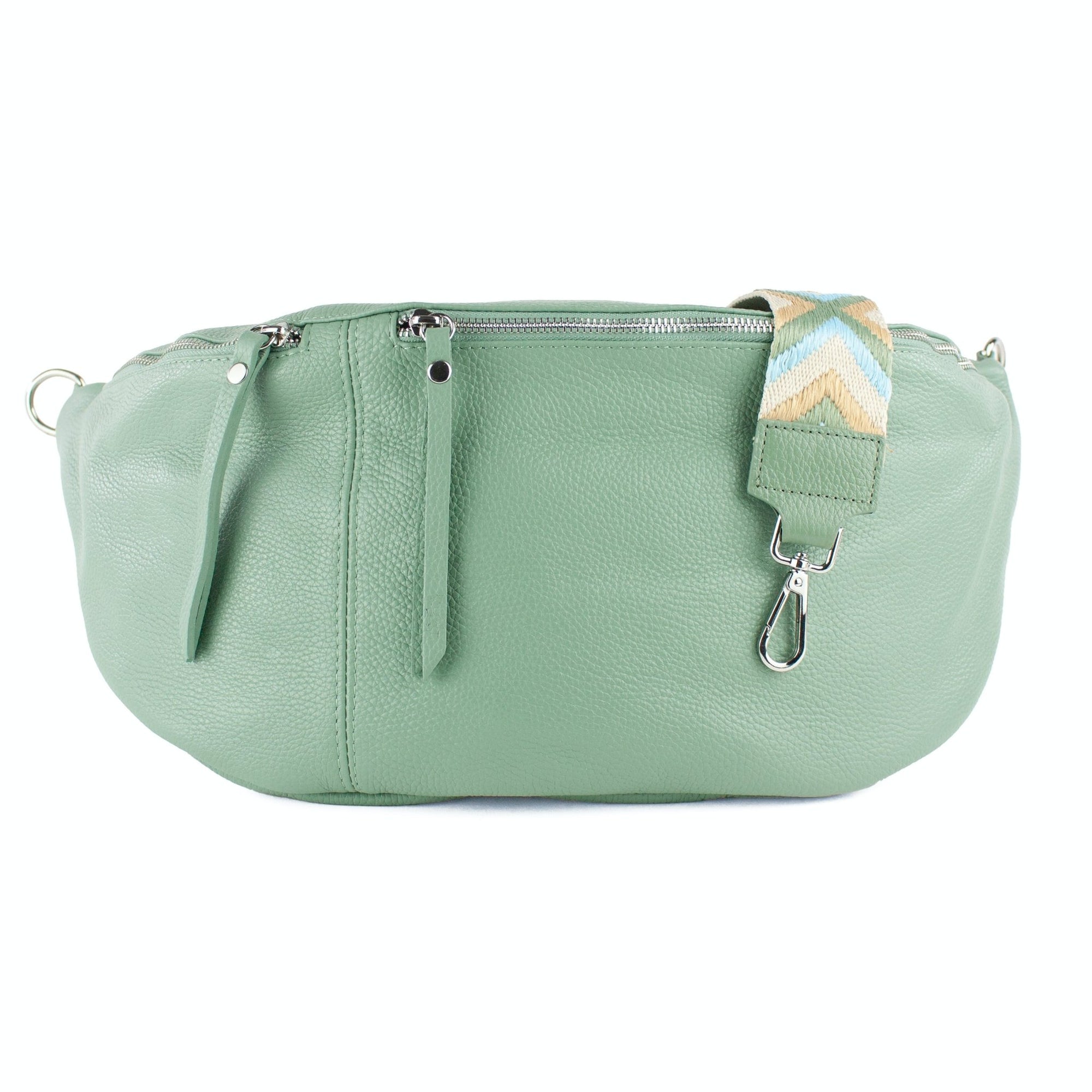 lepelou - leder - Bauchtasche - XXL Bauchtasche CLARA mint - LPBCLAMINE1