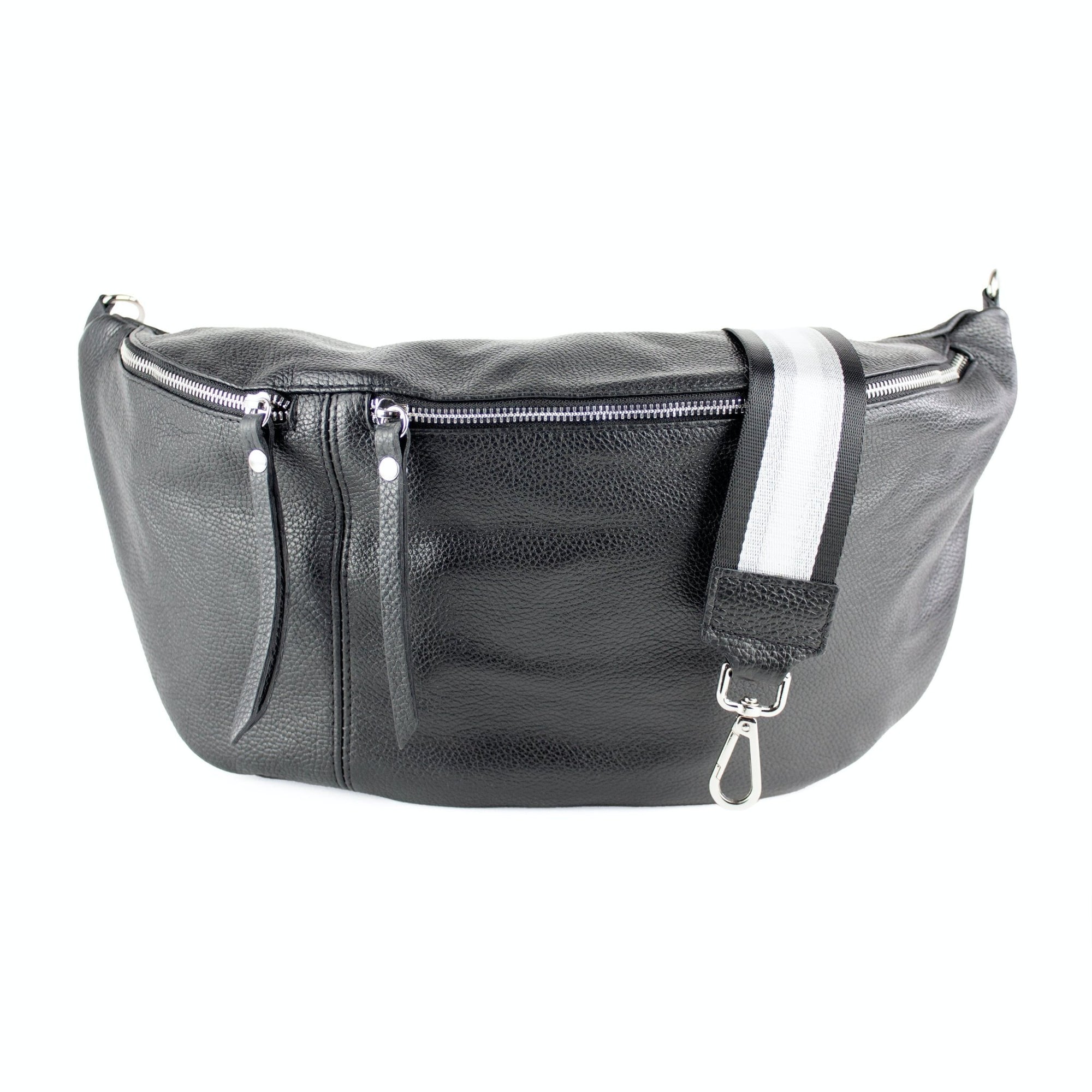 lepelou - leder - Bauchtasche - XXL Bauchtasche CLARA schwarz - LPBCLASCHE4