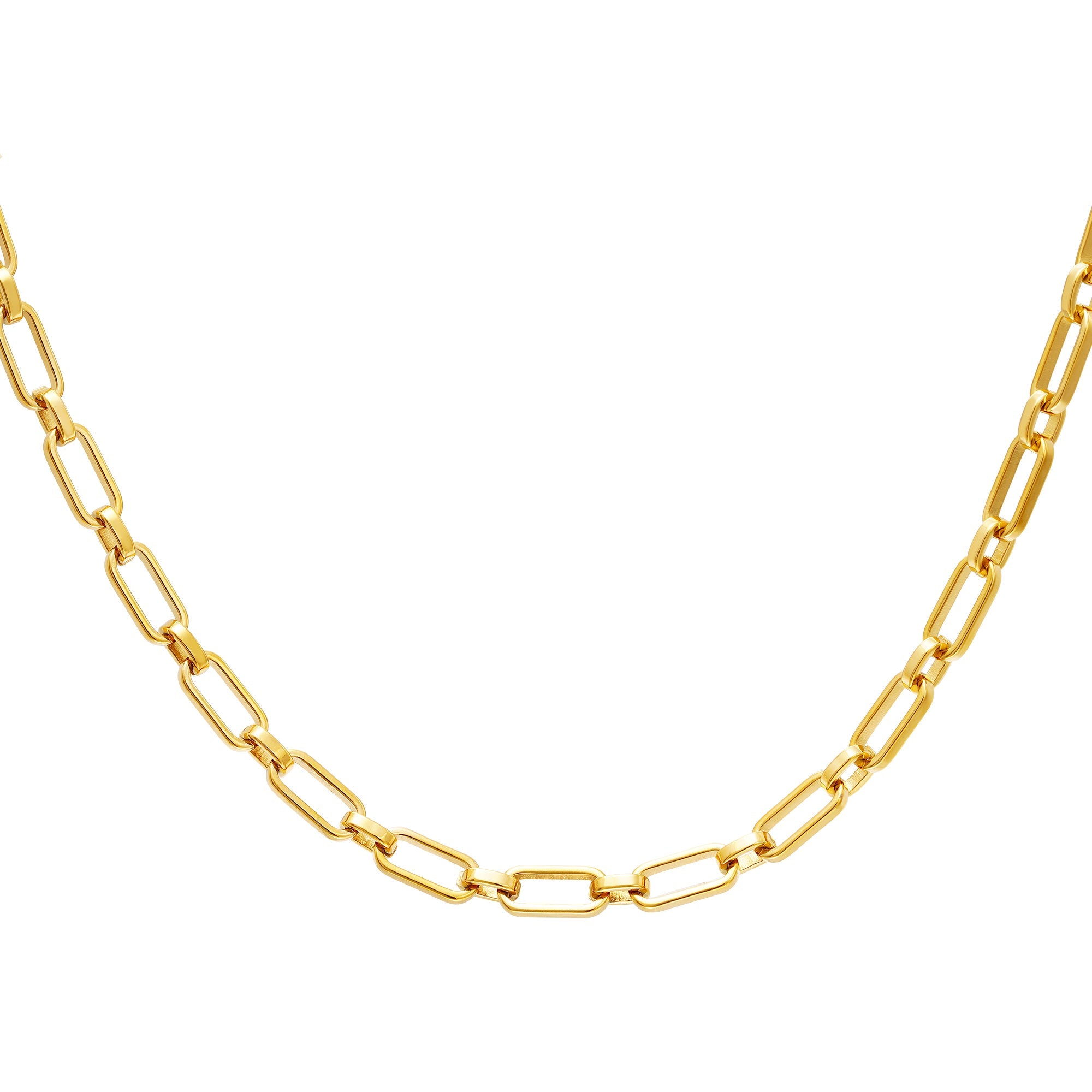 lepelou - leder - Breite Gliederkette gold - 