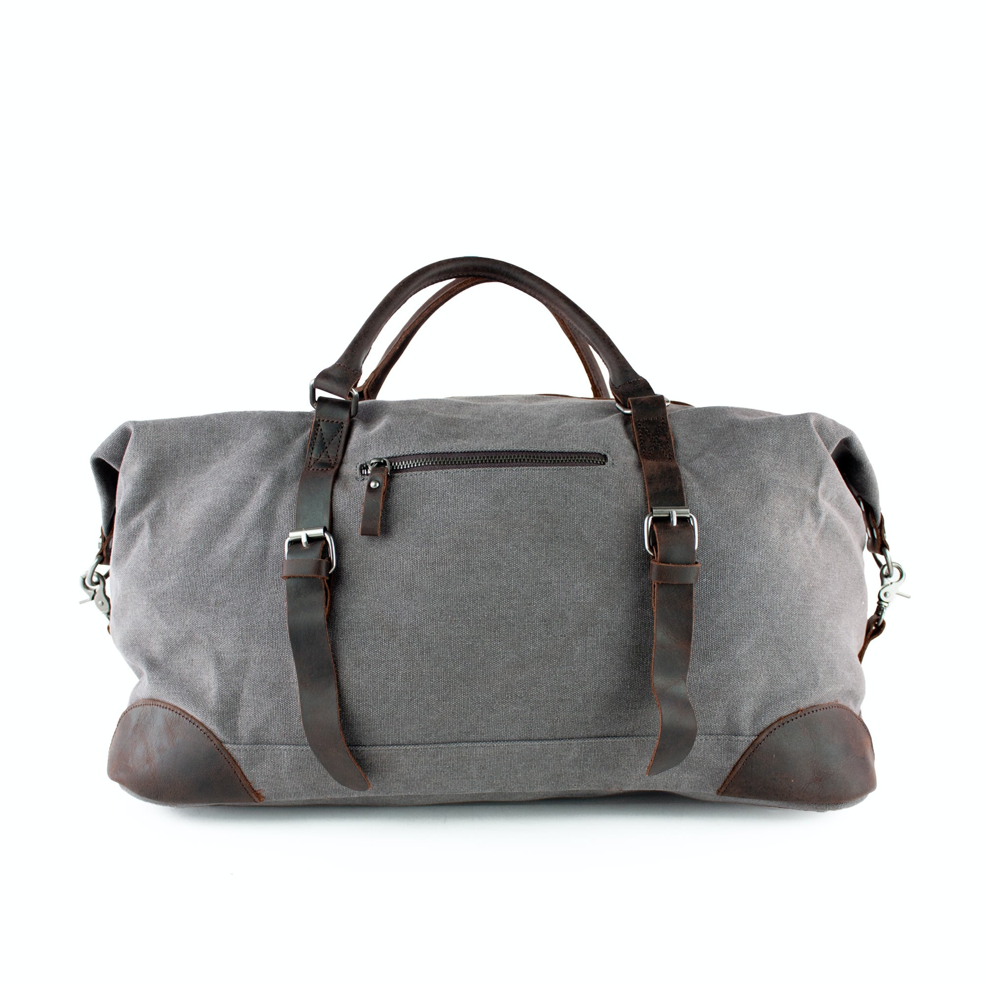 lepelou - leder - DAVID – Canvas & Leder Weekender grau - LPWCANGRA