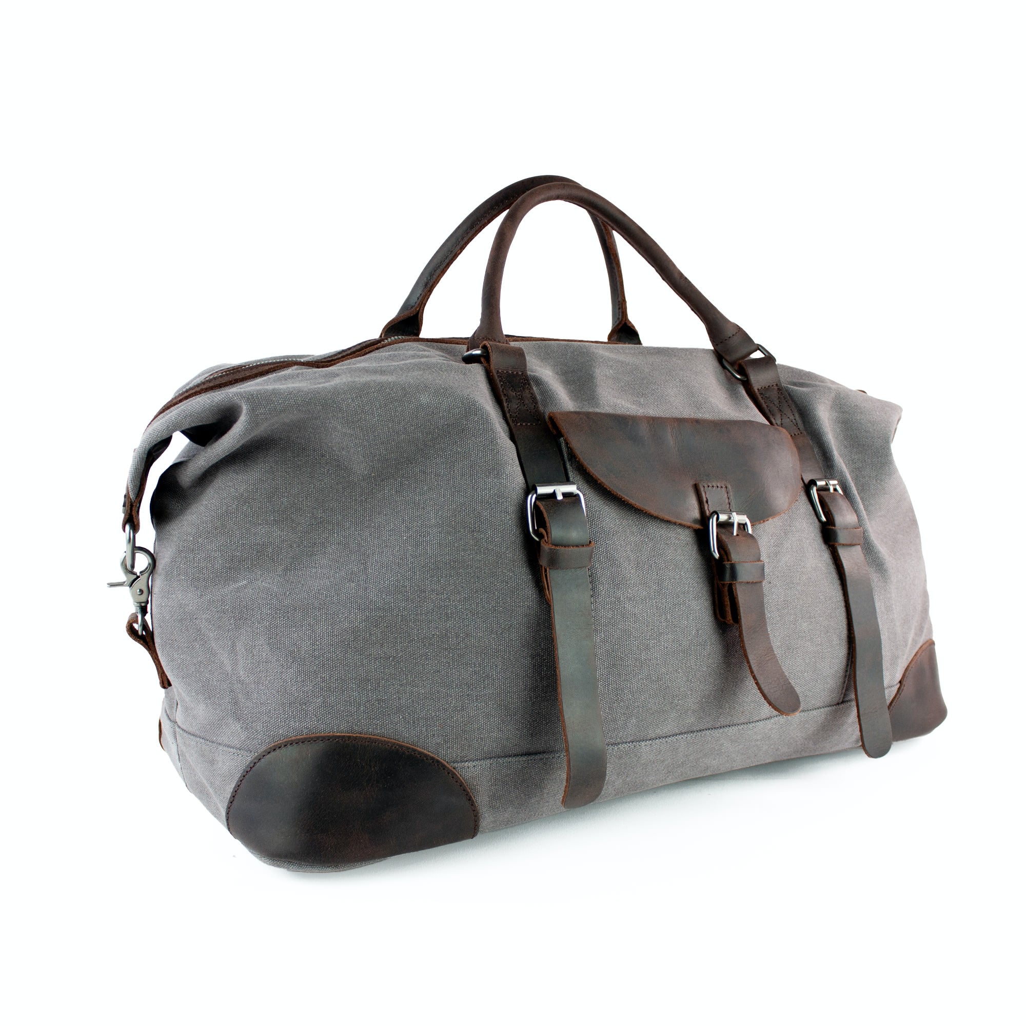 lepelou - leder - DAVID – Canvas & Leder Weekender grau - LPWCANGRA