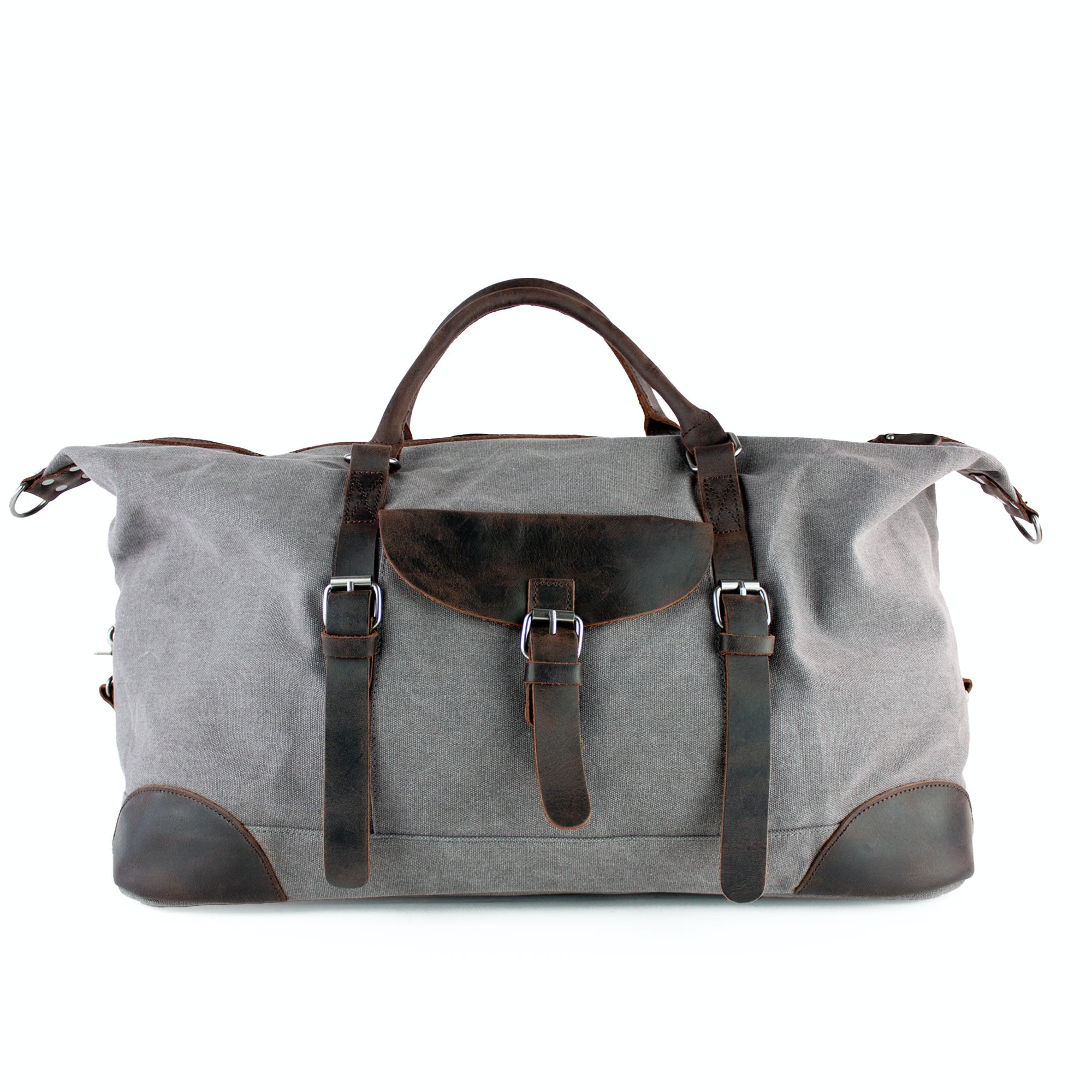 lepelou - leder - DAVID – Canvas &amp; Leder Weekender grau - LPWCANGRA