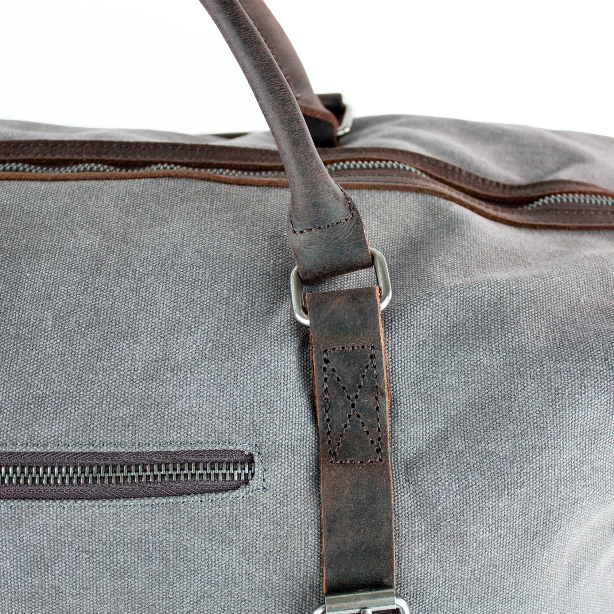 lepelou - leder - DAVID – Canvas &amp; Leder Weekender grau - LPWCANGRA