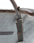 lepelou - leder - DAVID – Canvas & Leder Weekender grau - LPWCANGRA