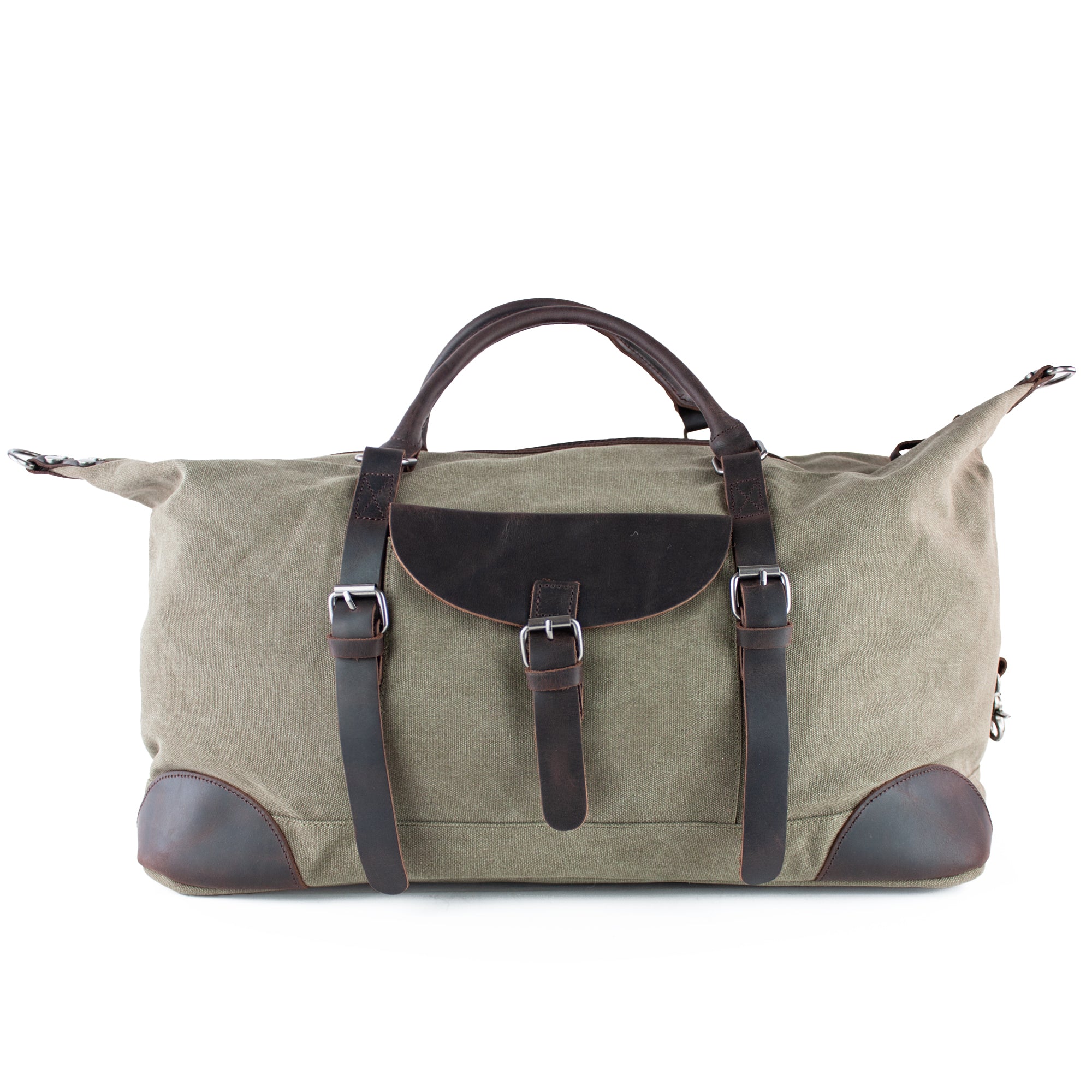 lepelou - leder - DAVID – Canvas &amp; Leder Weekender khaki - LPWCANKHA