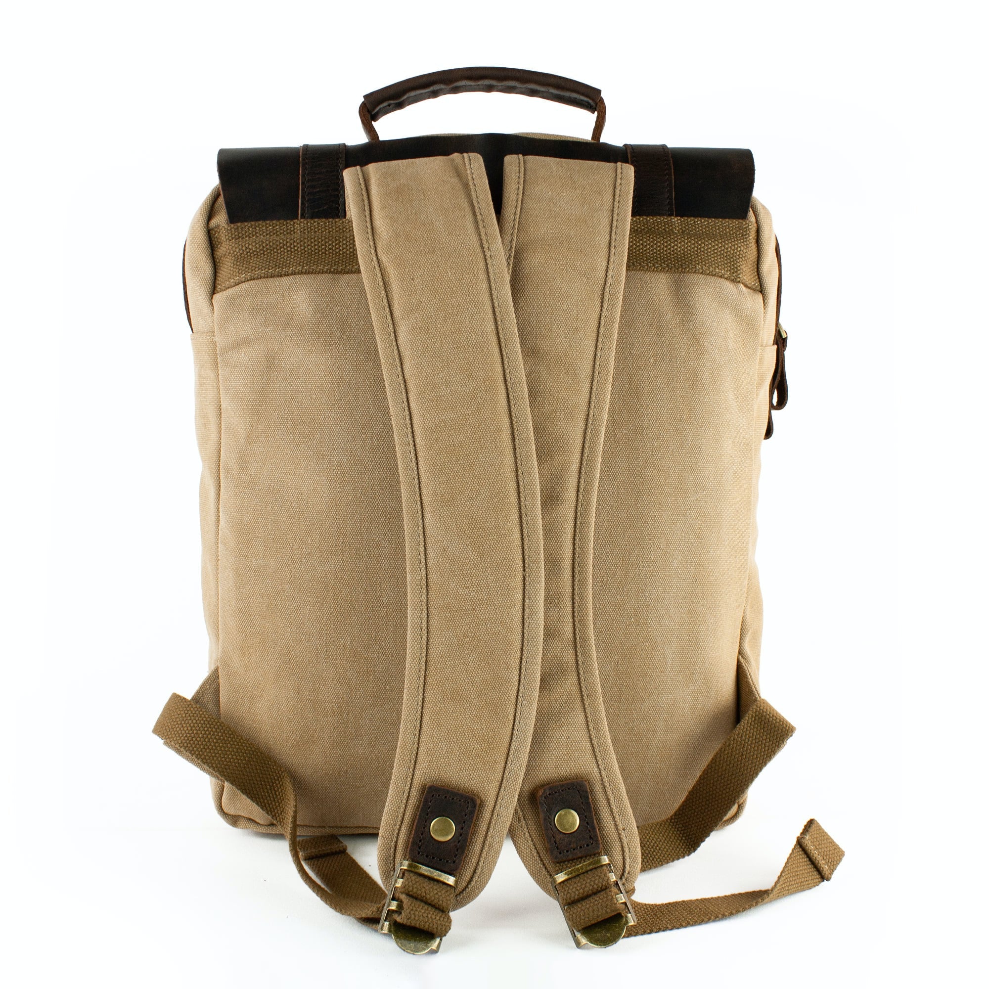 lepelou - leder - FELIX – Canvas & Leder Rucksack beige - LPRCANBEI