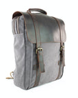 lepelou - leder - FELIX – Canvas & Leder Rucksack grau - LPRCANGRA