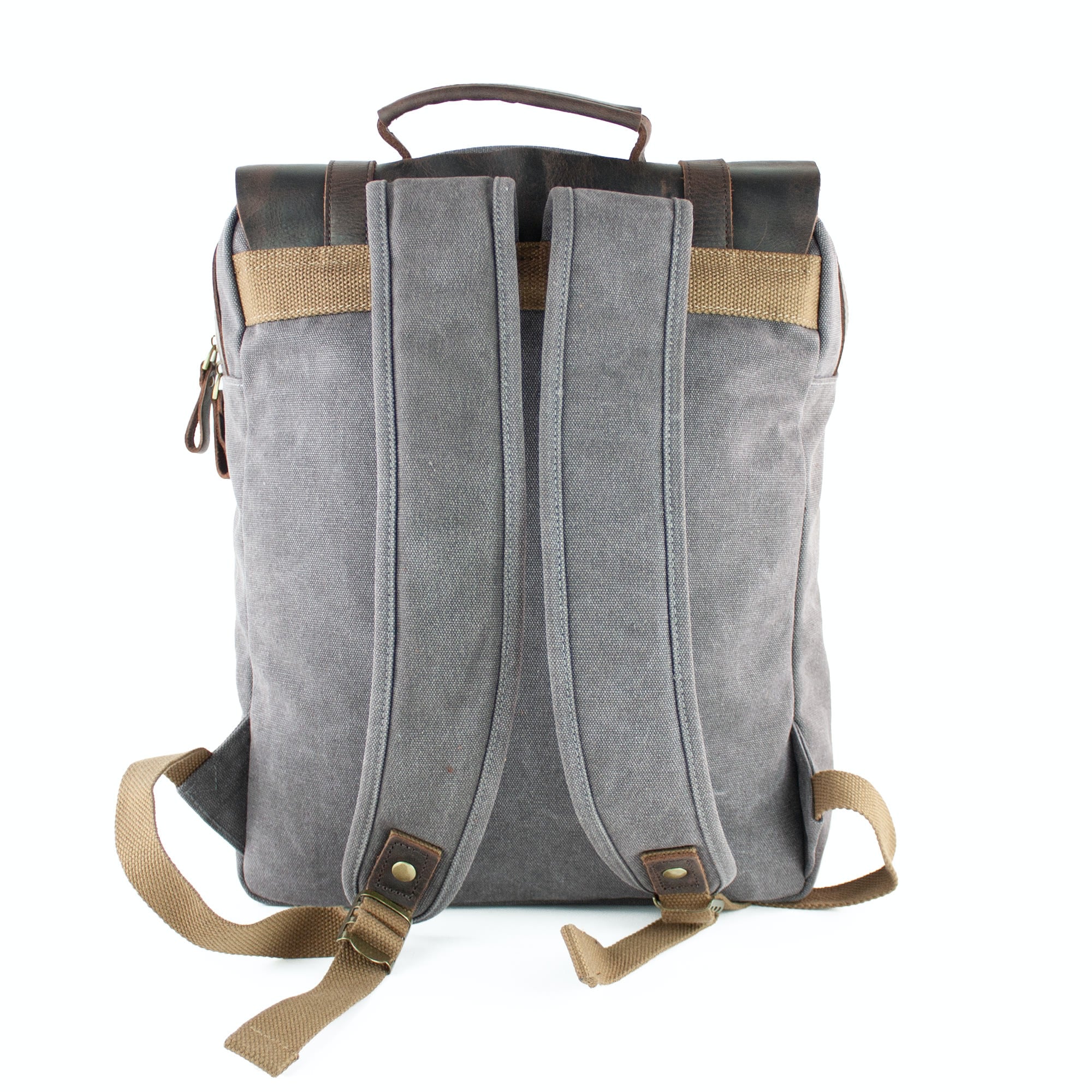 lepelou - leder - FELIX – Canvas & Leder Rucksack grau - LPRCANGRA