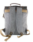 lepelou - leder - FELIX – Canvas & Leder Rucksack grau - LPRCANGRA