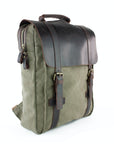 lepelou - leder - FELIX – Canvas & Leder Rucksack khaki - LPRCANKHA