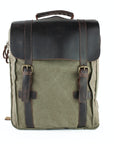 lepelou - leder - FELIX – Canvas & Leder Rucksack khaki - LPRCANKHA