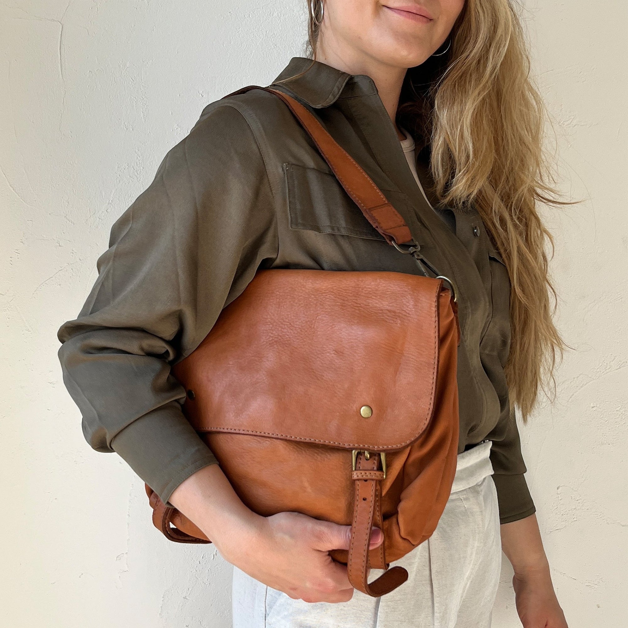 lepelou - leder - Handtaschen - MAJA – Leder Messenger cognac - LPHMAJCOGE