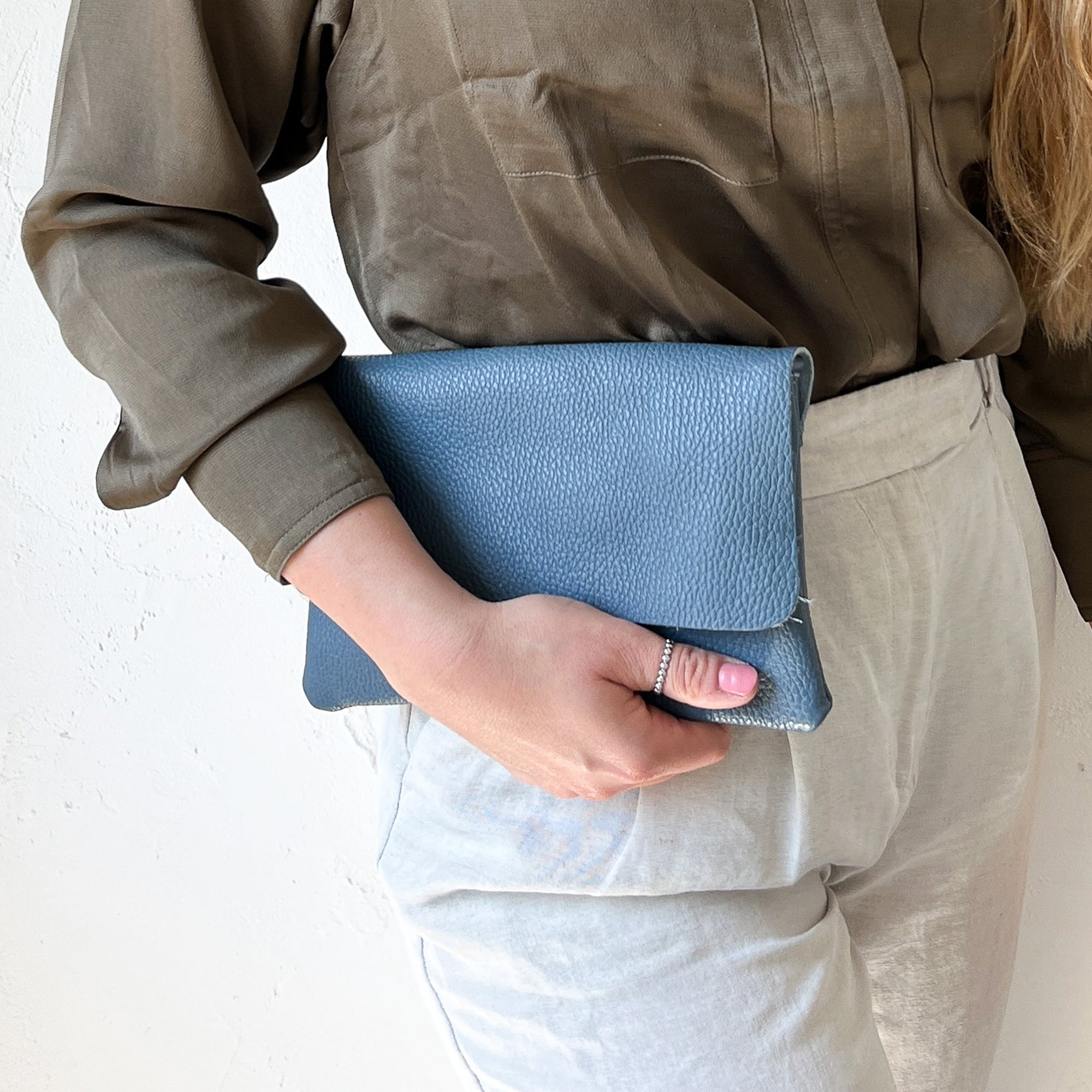 lepelou - leder - LUNA – Leder Clutch blau - LPHLUNBLAE