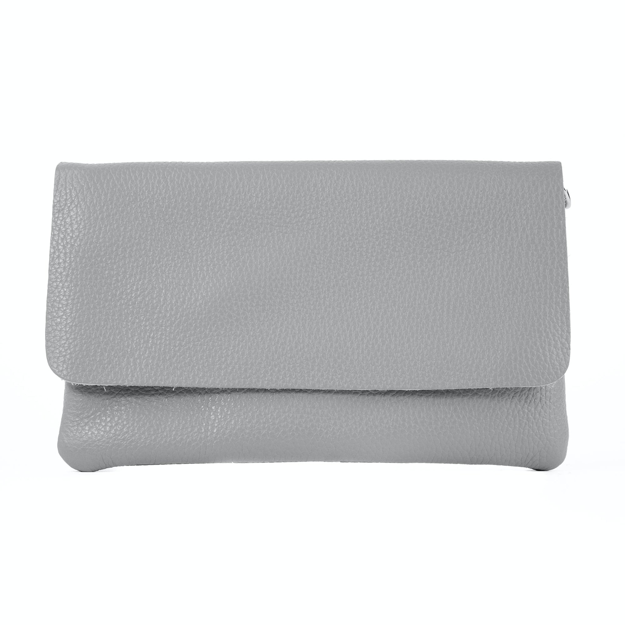 lepelou - leder - LUNA – Leder Clutch hellgrau - LPHLUNHGRE