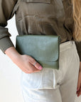 lepelou - leder - LUNA – Leder Clutch khaki - LPHLUNKHAE