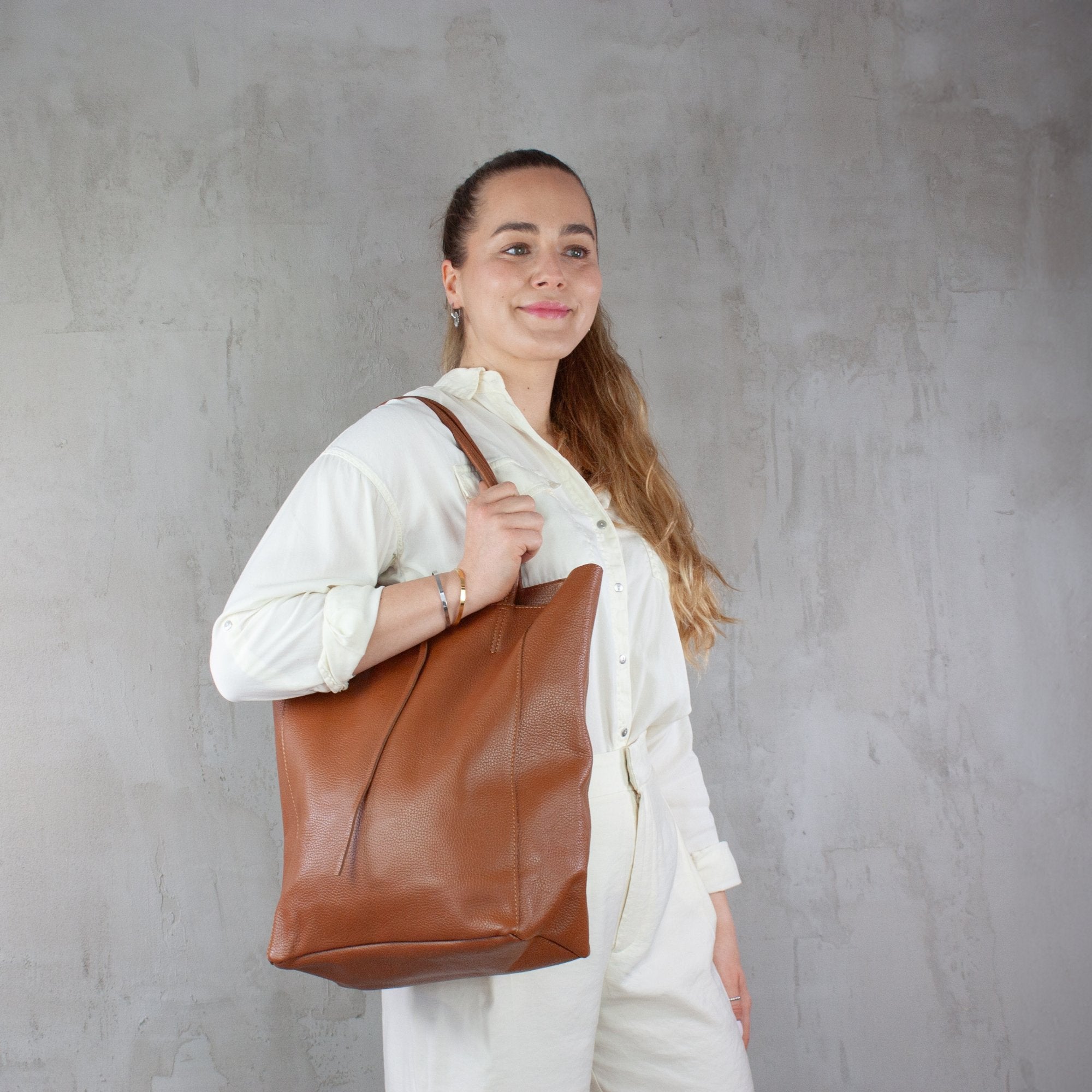 lepelou - leder - Shopper - MIA – Ledershopper cognac - LPHMIACOGE