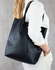 lepelou - leder - Shopper - MIA – Ledershopper schwarz - LPHMIASCHE