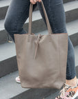 lepelou - leder - Shopper - MIA – Ledershopper taupe - LPHMIATAUE