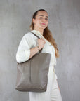 lepelou - leder - Shopper - MIA – Ledershopper taupe - LPHMIATAUE