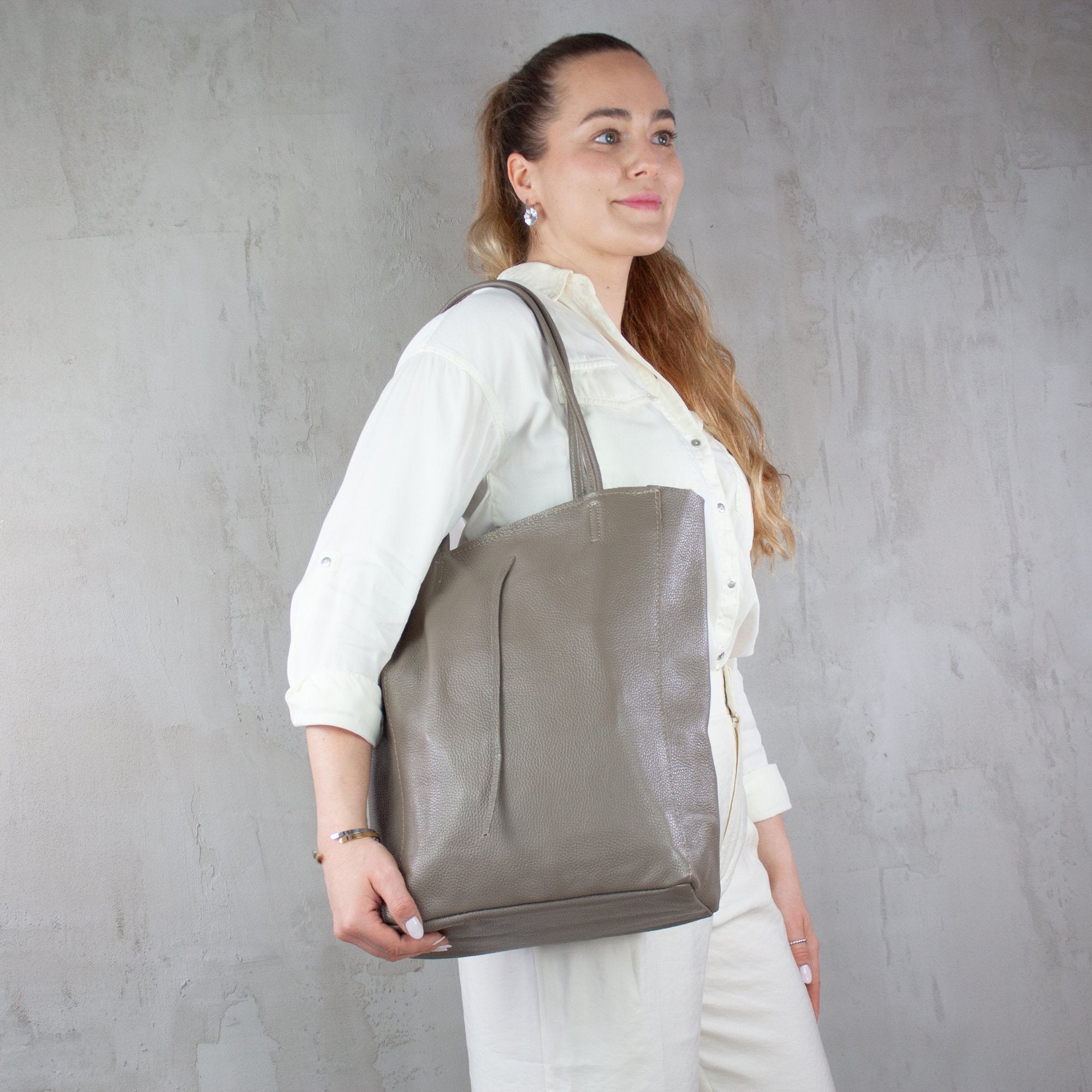 lepelou - leder - Shopper - MIA – Ledershopper taupe - LPHMIATAUE