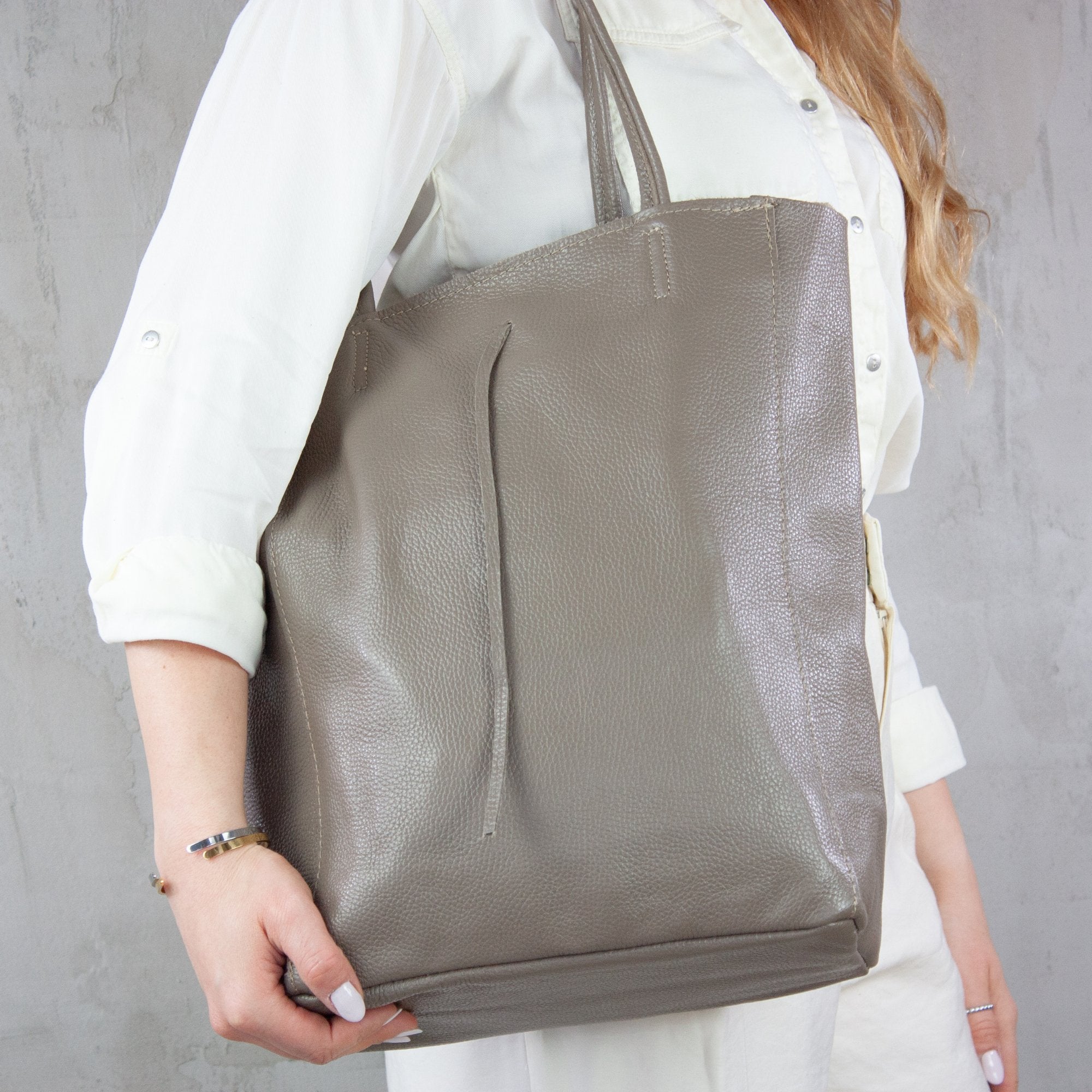 lepelou - leder - Shopper - MIA – Ledershopper taupe - LPHMIATAUE