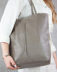 lepelou - leder - Shopper - MIA – Ledershopper taupe - LPHMIATAUE