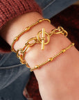 lepelou - leder - Statement Gliederarmband gold - 