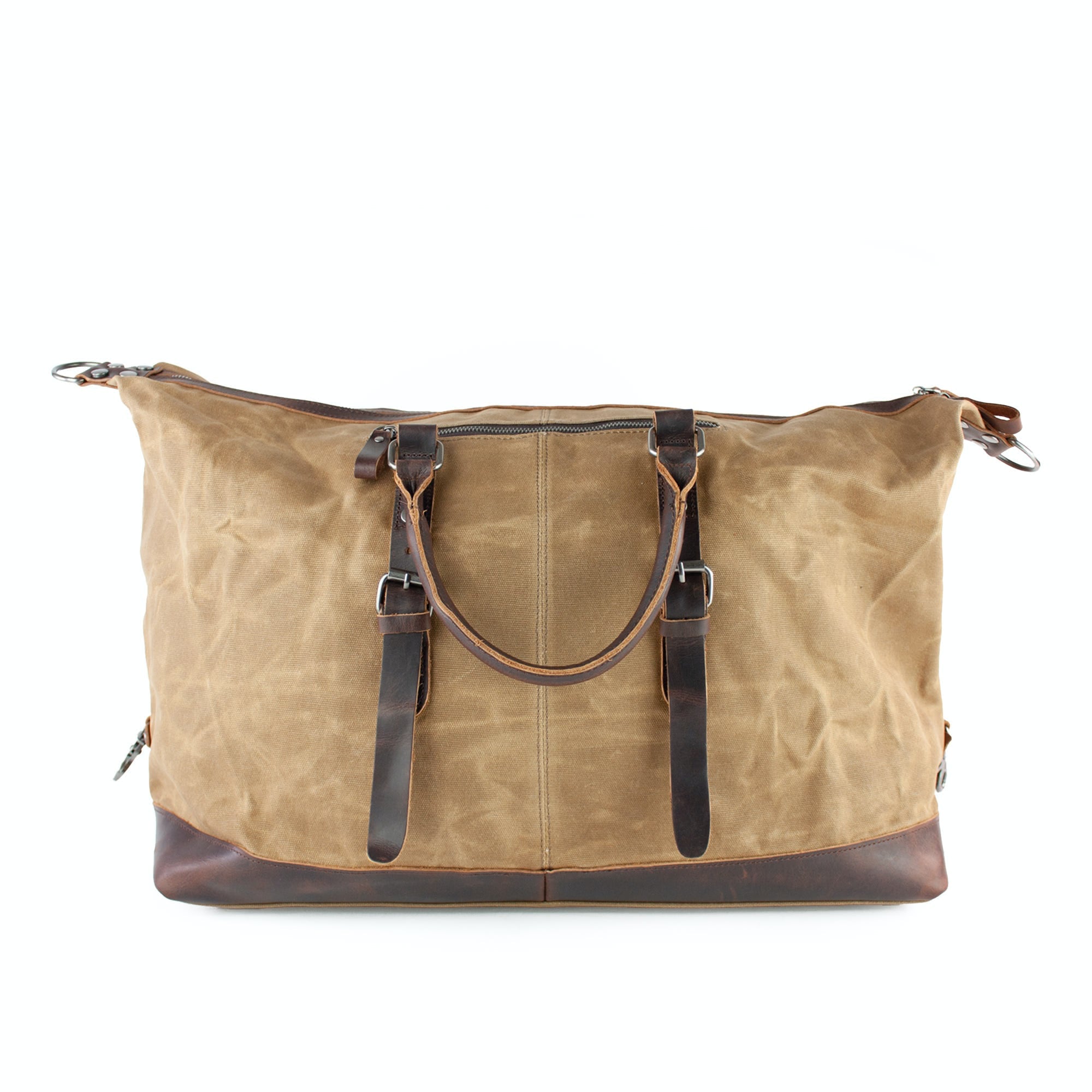 lepelou - leder - TIM – Leder Reisetasche aus Leder &amp; gewachstem Canvas Camel - LPWCANCAMW