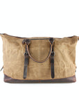 lepelou - leder - TIM – Leder Reisetasche aus Leder & gewachstem Canvas Camel - LPWCANCAMW