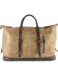 lepelou - leder - TIM – Leder Reisetasche aus Leder & gewachstem Canvas Camel - LPWCANCAMW