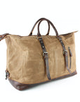 lepelou - leder - TIM – Leder Reisetasche aus Leder & gewachstem Canvas Camel - LPWCANCAMW