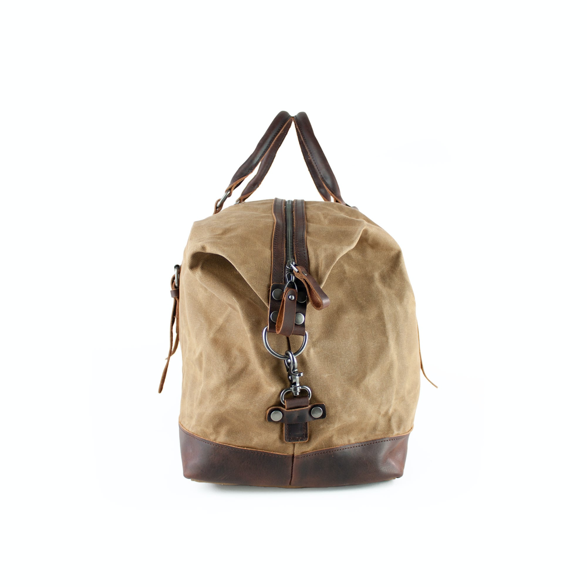 lepelou - leder - TIM – Leder Reisetasche aus Leder &amp; gewachstem Canvas Camel - LPWCANCAMW