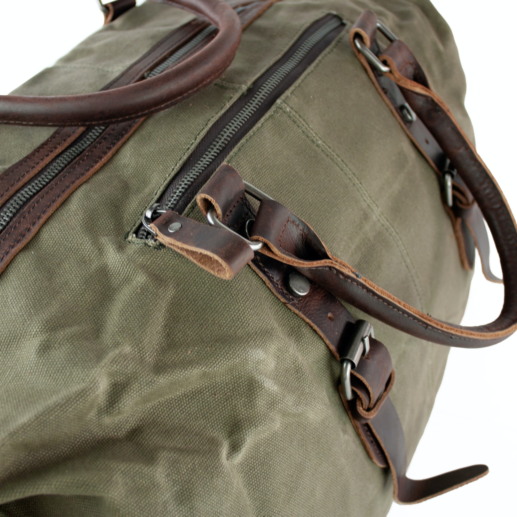 lepelou - leder - TIM – Leder Reisetasche aus Leder & gewachstem Khaki - LPWCANKHAW