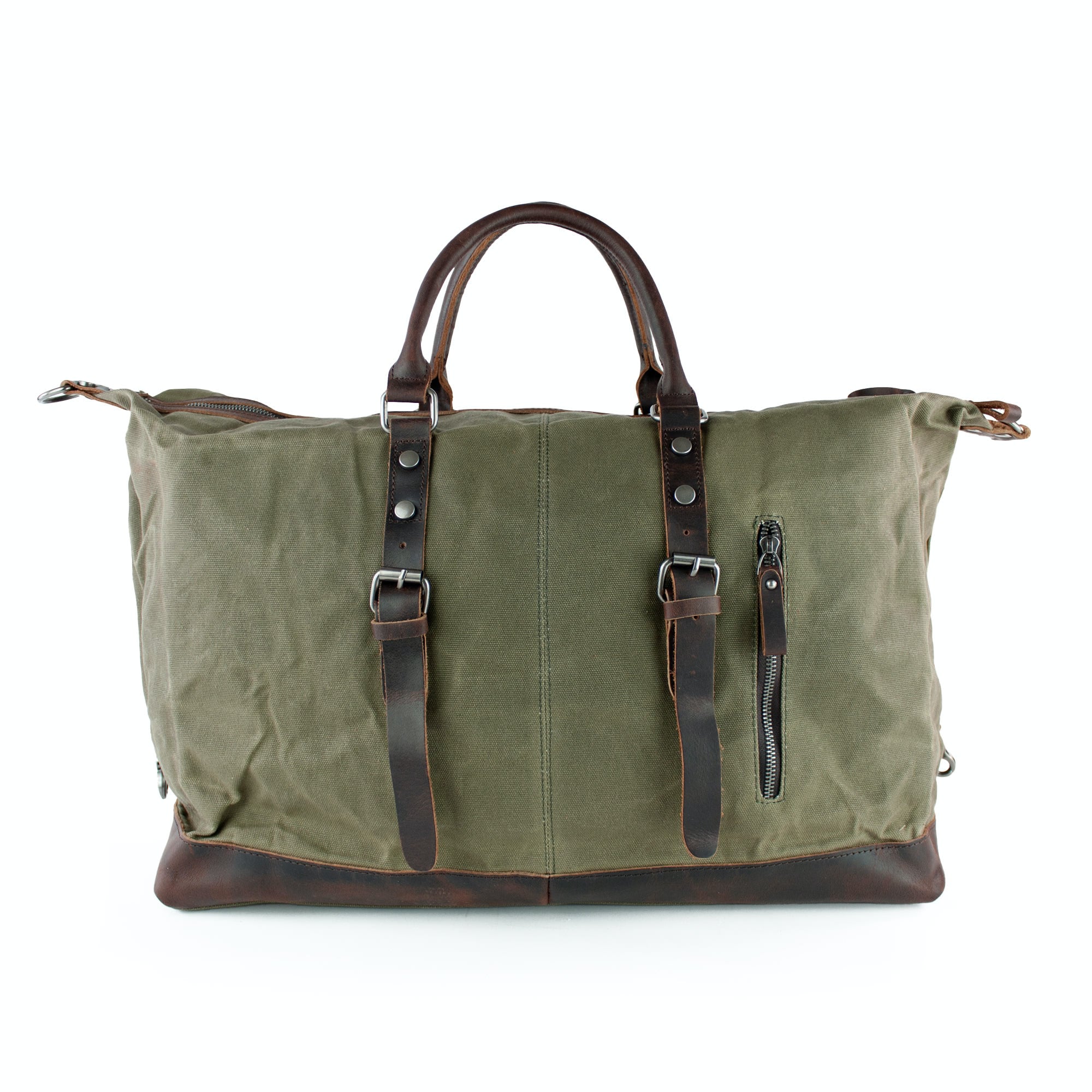 lepelou - leder - TIM – Leder Reisetasche aus Leder &amp; gewachstem Khaki - LPWCANKHAW