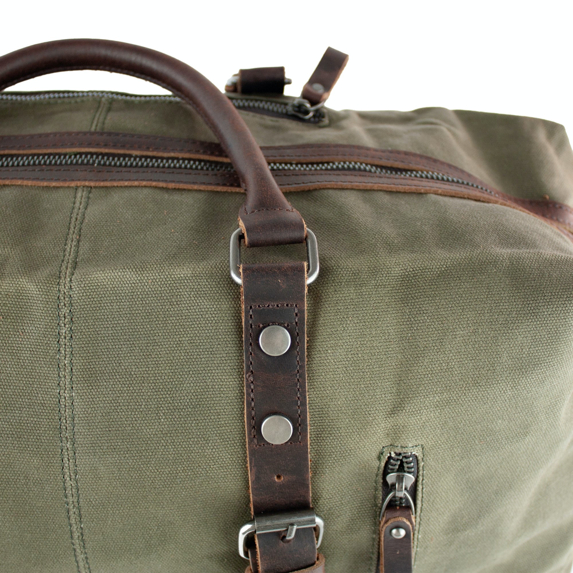 lepelou - leder - TIM – Leder Reisetasche aus Leder &amp; gewachstem Khaki - LPWCANKHAW