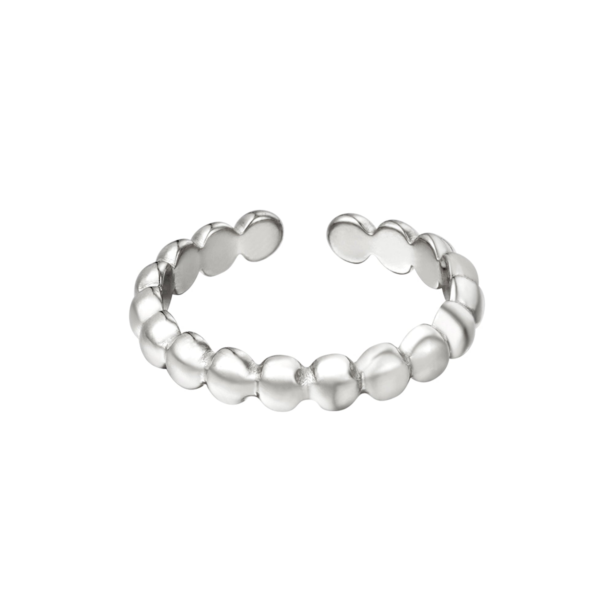 lepelou - leder - Verstellbarer Dots Ring silber - 